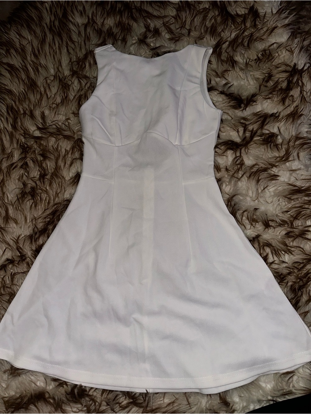 White Sleeveless Fit-and-Flare Dress